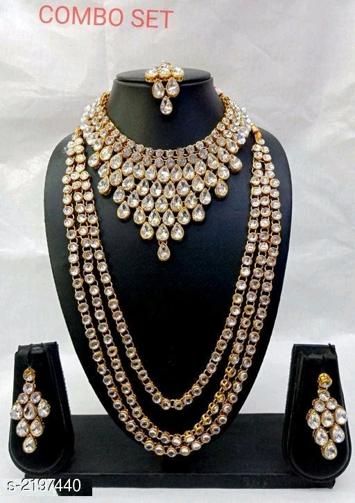 Layered Kundan-Style Choker Bridal Long Mala Set